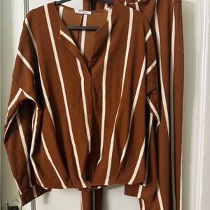 Striped Brown Women's Top